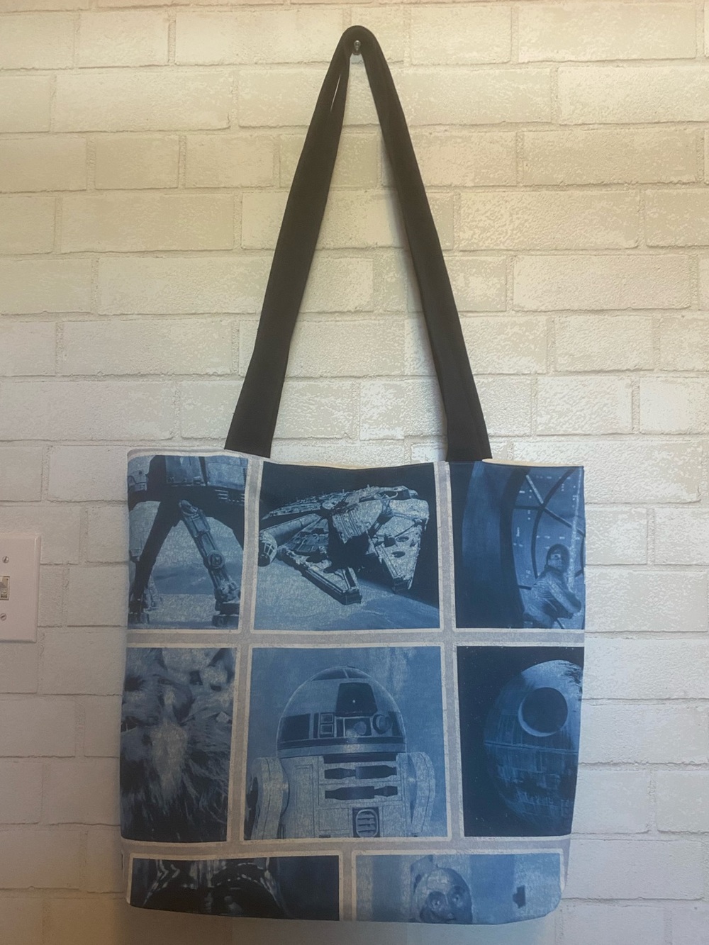 Blue Star Wars Mosaic Canvas Tote Bag Handmade by me